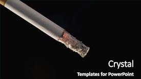  Presentation with cigarette - PPT theme consisting of close-up of a cigarette with ash background and a black colored foreground
