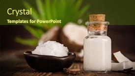  Presentation with coconut oil - Slides featuring close-up-of-a-coconut background and a tawny brown colored foreground