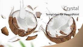  Presentation with milk splash - Colorful slide deck enhanced with close-up-of-a-coconuts backdrop and a white colored foreground