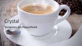  Presentation with coffee cup diary - Colorful PPT theme enhanced with close-up of a coffee backdrop and a  colored foreground