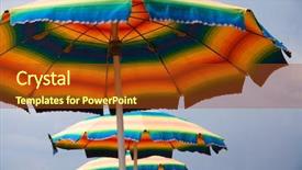  Presentation with umbrella - Audience pleasing theme consisting of close up of a colorful backdrop and a tawny brown colored foreground