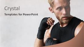  Presentation with kickboxing - Audience pleasing presentation theme consisting of close-up-of-a-confident backdrop and a soft green colored foreground