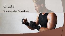  Presentation with kickboxing - Slide deck with close-up-of-a-confident background and a light gray colored foreground