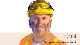  Presentation with utility safety - Amazing presentation theme having close-up-of-a-construction backdrop and a yellow colored foreground