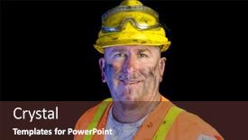  Presentation with utility safety - PPT layouts having close-up-of-a-construction background and a tawny brown colored foreground