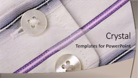  Presentation with cotton fabric - Presentation theme having close-up of a cotton shirt cuff showing texture to the fabric background and a light gray colored foreground