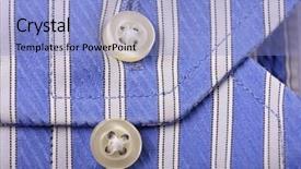  Presentation with cotton fabric - Presentation theme featuring close-up of a cotton shirt cuff showing texture to the fabric background and a light blue colored foreground
