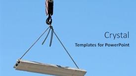  Presentation with heavy load - Beautiful slide set featuring close up of a crane hook lifting a heavy load backdrop and a light blue colored foreground