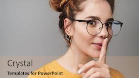  Presentation with teenage girl - Cool new theme with close-up-of-a-cute backdrop and a coral colored foreground