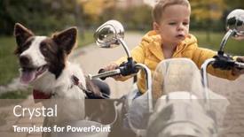  Presentation with driving - Colorful presentation design enhanced with close-up-of-a-cute backdrop and a coral colored foreground