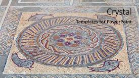  Presentation with mosaic pavement - PPT layouts with close-up of a decorative roman tessera mosaic pavement in the peristyle of the house of fountains conimbriga in portugal is one of the best preserved roman cities on the west of the empire background and a light gray colored foreground