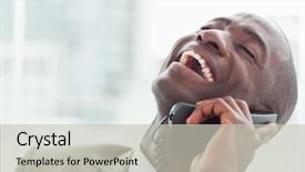  Presentation with customer service phone number - Beautiful slide set featuring close up of a delighted backdrop and a light gray colored foreground