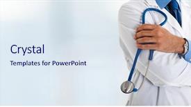  Presentation with bright - Presentation theme enhanced with close-up of a doctor background and a sky blue colored foreground