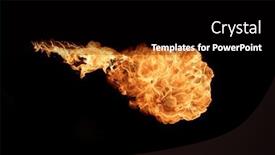  Presentation with fire - Colorful slide deck enhanced with close-up-of-a-fire backdrop and a black colored foreground