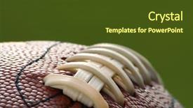  Presentation with football - Colorful PPT theme enhanced with close-up of a football backdrop and a tawny brown colored foreground