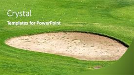  Presentation with course - Amazing slide deck having close-up-of-a-golf backdrop and a tawny brown colored foreground