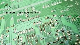  Presentation with circuit - Presentation theme featuring close-up-of-a-green background and a mint green colored foreground