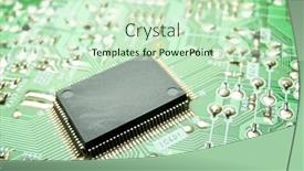  Presentation with circuit - Presentation enhanced with close-up-of-a-green background and a soft green colored foreground