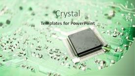  Presentation with circuit - Presentation design featuring close-up-of-a-green background and a soft green colored foreground