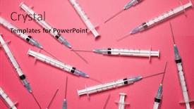  Presentation with pink - Slide deck enhanced with close-up-of-a-group background and a coral colored foreground