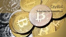  Presentation with bitcoin - Colorful presentation design enhanced with close-up-of-a-group backdrop and a yellow colored foreground