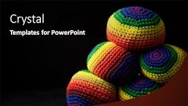  Presentation with juggling - Colorful PPT layouts enhanced with close-up-of-a-group backdrop and a black colored foreground