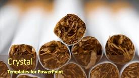  Presentation with cigarettes - Presentation theme having close-up-of-a-group background and a tawny brown colored foreground