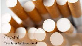  Presentation with cigarettes - Presentation theme with close-up-of-a-group background and a coral colored foreground