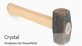  Presentation with white pigeon against the blue - Slide set consisting of close up of a hammer background and a white colored foreground