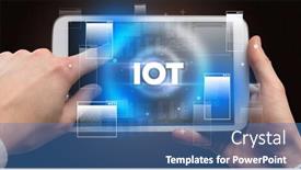  Presentation with iot - Beautiful presentation featuring close-up-of-a-hand backdrop and a teal colored foreground