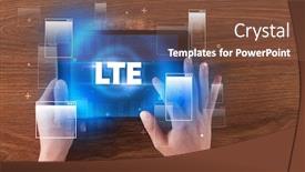  Presentation with tablet - Presentation theme having close-up-of-a-hand background and a tawny brown colored foreground