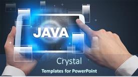  Presentation with tablet - Audience pleasing presentation theme consisting of close-up-of-a-hand backdrop and a ocean colored foreground