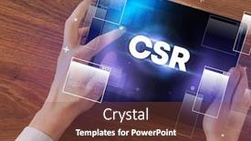  Presentation with tablet - Cool new slides with close-up-of-a-hand backdrop and a tawny brown colored foreground