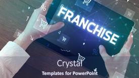  Presentation with franchise - Amazing presentation design having close-up-of-a-hand backdrop and a ocean colored foreground