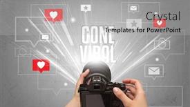  Presentation with viral - Beautiful PPT theme featuring close-up-of-a-hand backdrop and a light gray colored foreground