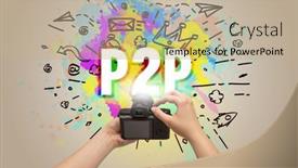  Presentation with camera - Audience pleasing theme consisting of close-up-of-a-hand backdrop and a coral colored foreground