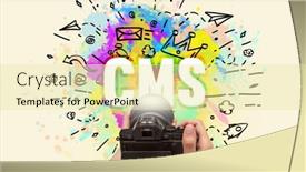  Presentation with cms - Slide deck having close-up-of-a-hand background and a blonde colored foreground