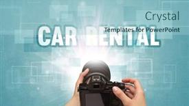  Presentation with car rental - Beautiful PPT layouts featuring close-up-of-a-hand backdrop and a light blue colored foreground