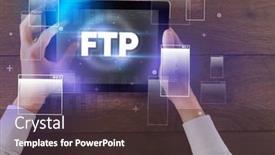  Presentation with tablet - Theme consisting of close-up-of-a-hand background and a tawny brown colored foreground