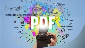  Presentation with digital - Presentation with close-up-of-a-hand background and a light blue colored foreground