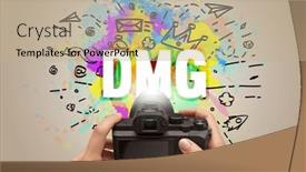  Presentation with digital - PPT theme enhanced with close-up-of-a-hand background and a coral colored foreground