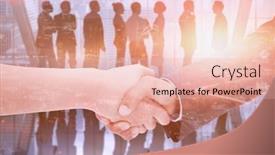  Presentation with skills - Presentation theme consisting of close up of a handshake against composite image of sphere of skills background and a lemonade colored foreground