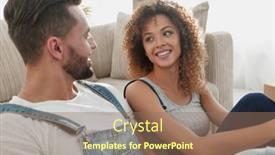  Presentation with married couple - Presentation design having close-up-of-a-happy background and a coral colored foreground