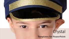  Presentation with airline - PPT theme having portrait dark blue navy - close-up of a happy kindergarten background and a coral colored foreground