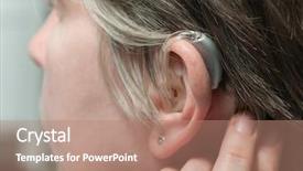  Presentation with hearing aid - Amazing theme having close up of a hearing backdrop and a coral colored foreground
