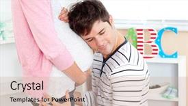  Presentation with pregnant - Cool new presentation design with head on his pregnant woman backdrop and a soft green colored foreground