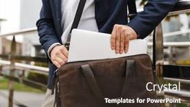  Presentation with formal - Amazing PPT theme having close-up-of-a-man backdrop and a tawny brown colored foreground