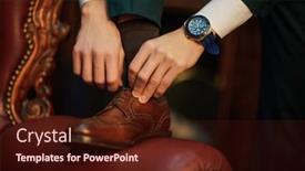  Presentation with men shoes - Amazing slide set having close-up-of-a-man backdrop and a wine colored foreground