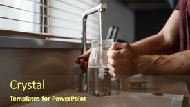  Presentation with pouring water - Presentation with close-up-of-a-man background and a tawny brown colored foreground