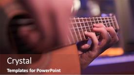  Presentation with guitar - Presentation design consisting of close-up-of-a-man background and a tawny brown colored foreground